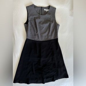 Of Mercer Dress Black/Gray fitted top with black swing bottom size 10